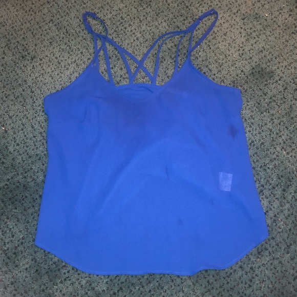 Lush Cobalt Blue Criss Cross Back Tank - Picture 1 of 3